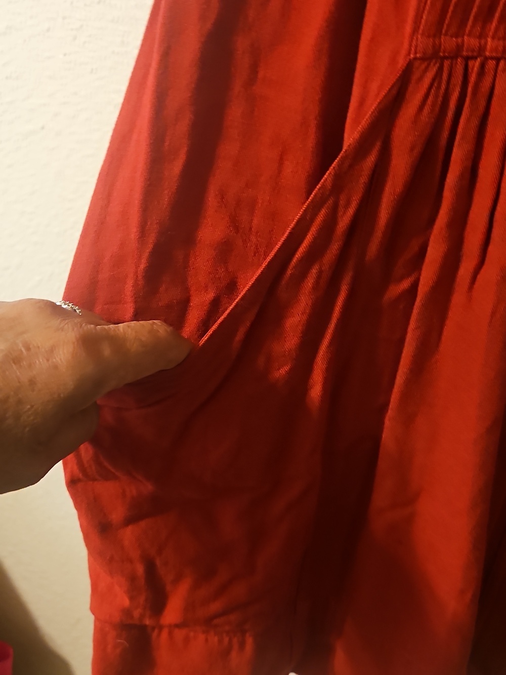 Anthropologie Deep Rust Red Cotton Dress - Picture 3 of 5
